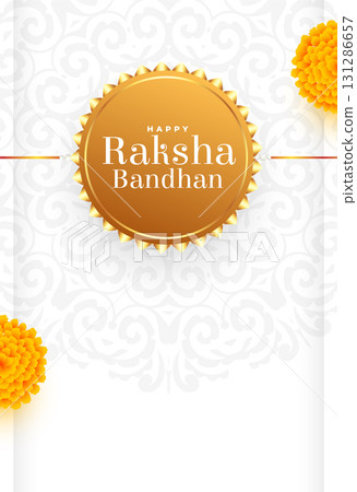 happy raksha bandhan celebration post with floral design 131286657