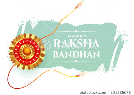 happy raksha bandhan greeting card with grunge effect 131286676