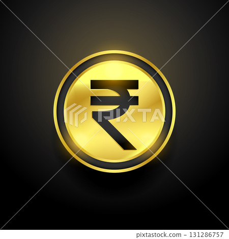 indian currency rupee golden coin background design 131286757