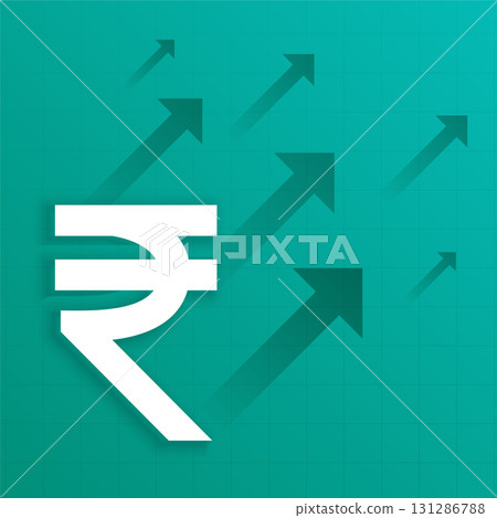 inr digital currency background indian rupee with strong position concept 131286788
