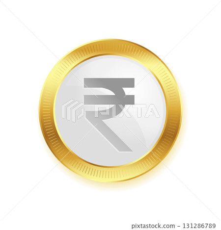 inr rupee golden coin symbol for business or banking market 131286789