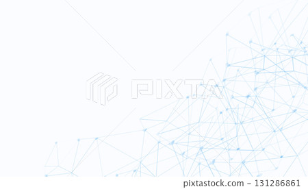 low poly style technical network mesh backdrop with text space 131286861