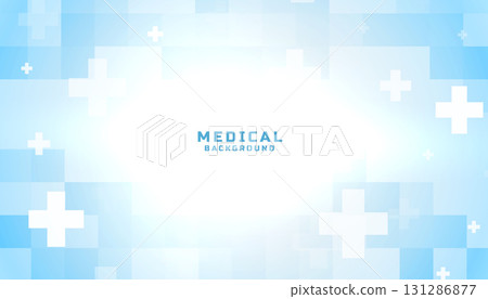 medical health care blue background with cross design 131286877