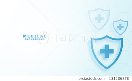 medical healthcare blue background with shield design medical healthcare blue background with shield design 131286878