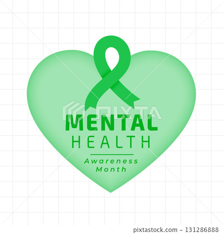 mental health awareness concept background with heart 131286888