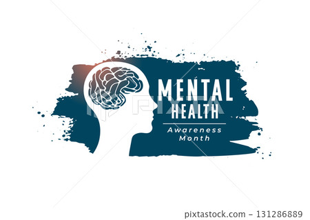 mental health awareness concept grungy background design 131286889