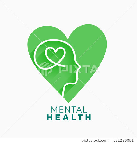 mental health awareness heart background with human head mental health awareness heart background with human head 131286891