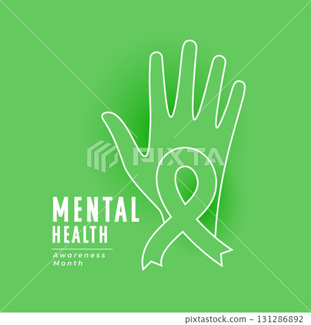 mental health awareness month background with papercut hand mental health awareness month background with papercut hand 131286892