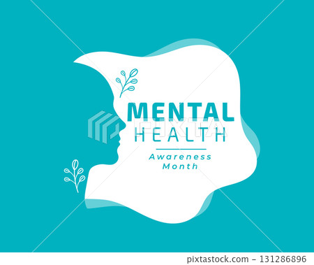 mental health awareness month poster with human head mental health awareness month poster with human head 131286896