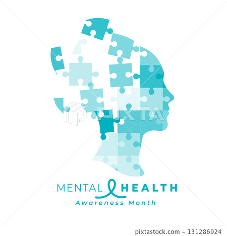 mental health care poster with puzzle head design mental health care poster with puzzle head design 131286924