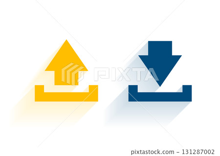modern download and upload arrow sign for apps and websites 131287002