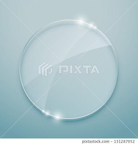 modern and shiny round glass frame background with reflection effect 131287052