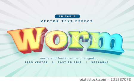 modern style worm text effect font design 131287078