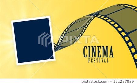 movie reel with photo frame for cinema festival background 131287089