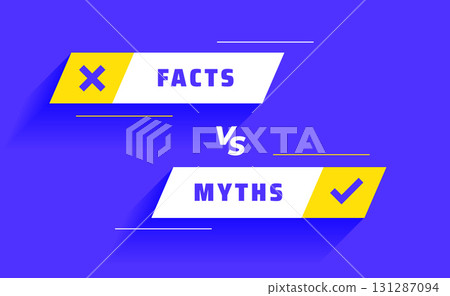 myths versus facts comparison concept background design 131287094