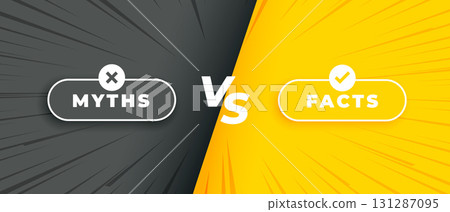 myths versus facts competition concept in comic style 131287095