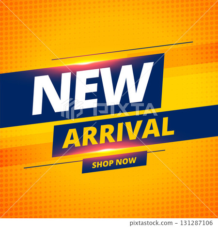 new arrival marketing yellow template with shiny light effect 131287106