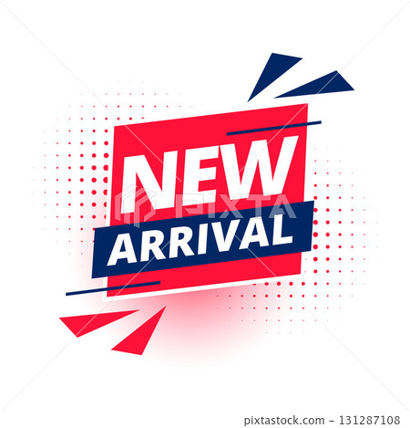 new and unused bran arrival template with halftone effect 131287108