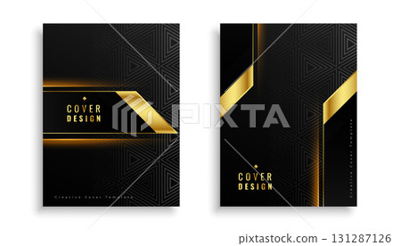 pack of dark black premium business cover leaflet design 131287126