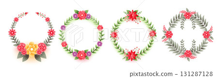 pack of decorative floral frame element background for special event 131287128