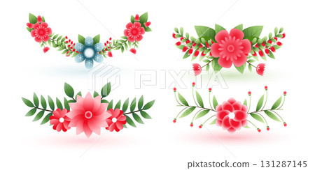 pack of herbal flora element background for special event or occasion 131287145