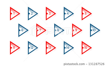 3d directional bullet points background in set 131287526