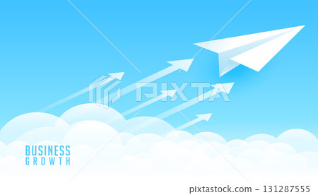 paper plane leading with clear vision and direction towards future 131287555