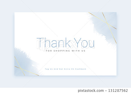 personalized thank you for shopping card with golden lines 131287562