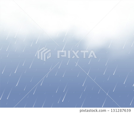 realistic falling water rain drop background with smoke effect 131287639
