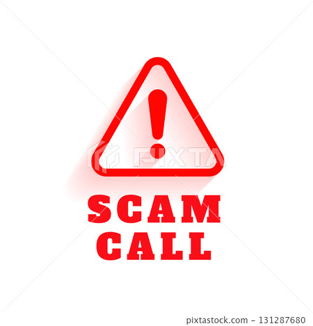 scam call alert caution sign on white background 131287680