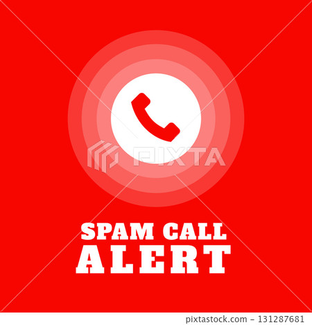scam call alert concept red background design scam call alert concept red background design 131287681