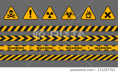 set of caution alert sign background for protection and safety set of caution alert sign background for protection and safety 131287701
