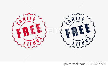 set of global tariff free trade stamp design 131287728
