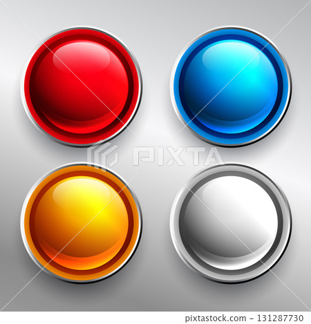 set of glossy press buttons in different color set of glossy press buttons in different color 131287730
