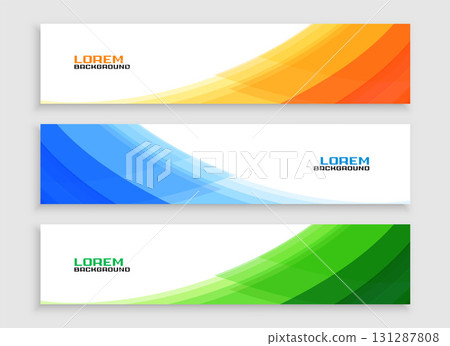 set of three website header layout for corporate website backdrop 131287808