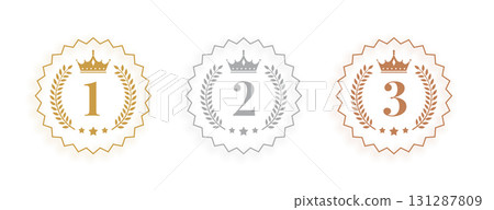 set of top ranking number badge symbol for victory award 131287809