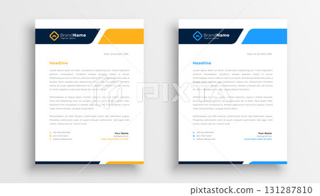 set of two business letterhead layout a company stationary 131287810