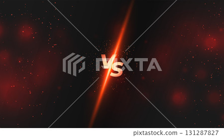 shiny versus vs screen banner with glowing light effect shiny versus vs screen banner with glowing light effect 131287827