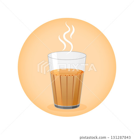 simple indian tea or chai glass with smoky effect 131287843