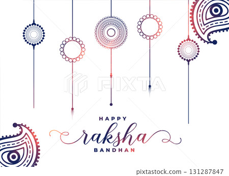 simple raksha bandhan white background with hanging rakhi simple raksha bandhan white background with hanging rakhi 131287847