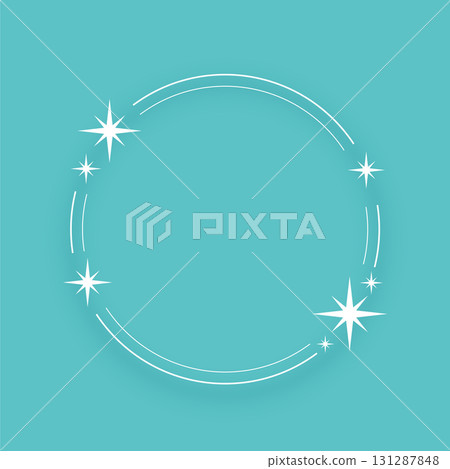 simple starry round border frame with empty space simple starry round border frame with empty space 131287848
