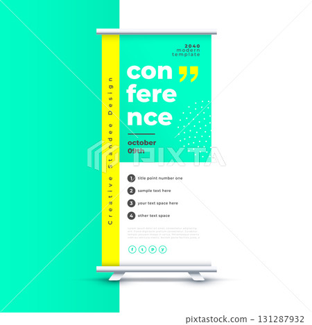 stylish rollup standee cover banner for business promotion 131287932