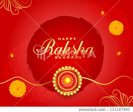 traditional raksha bandhan wishes background with flower design 131287993