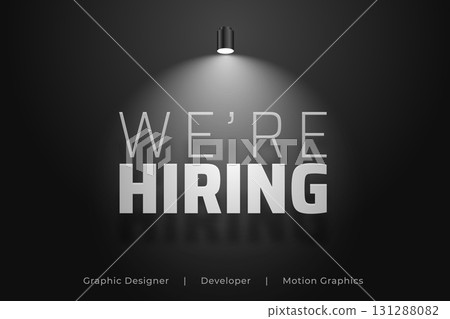 we are hiring dark template with focus light effect 131288082