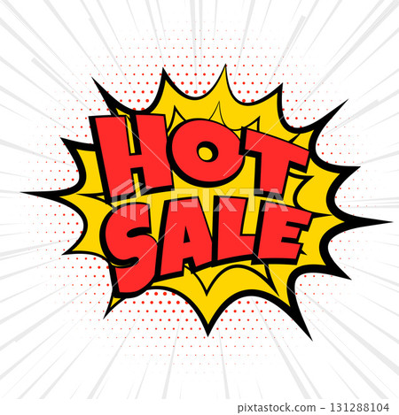 white and yellow hot sale marketing background with halftone effect 131288104