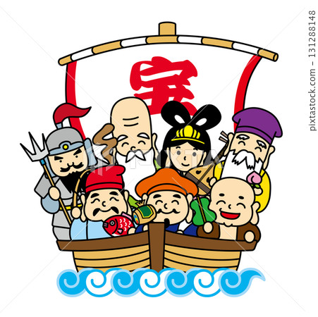 The Seven Lucky Gods on a Treasure Ship 131288148