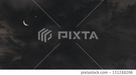 Islam Moon Star Night Isra miraj Namaz Sunset Background Mubaruk Greeting Islam Ramadan Element Masjid Aqsa Hajj Kaaba Umrah Eid Arabian Religion Islamic Arab Muslim Greeting Miraj Kaaba. 131288206