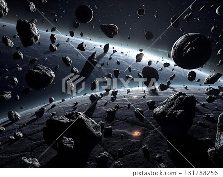 Asteroid Field: A Dangerous Dance Among Celestial Rocks 131288256