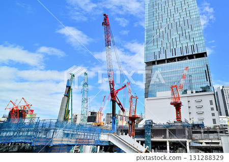 Redevelopment of the area around Shibuya Station in Tokyo is progressing with construction of high-rise buildings Redevelopment of the area around Shibuya Station in Tokyo is progressing with construction of high-rise buildings 131288329
