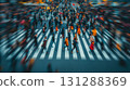 Crowds crossing a scramble intersection 131288369